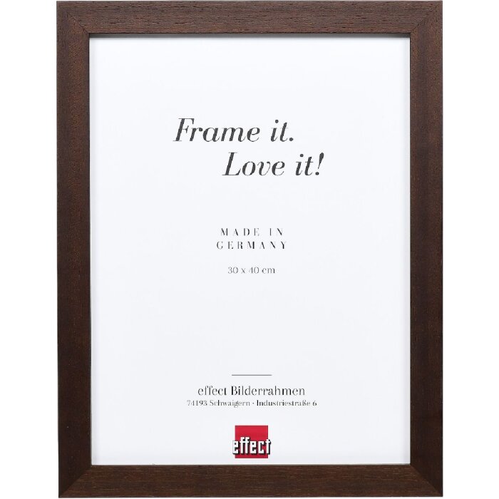 Effect Holz-Bilderrahmen Profil 52 dunkelbraun 18x32 cm Museumsglas