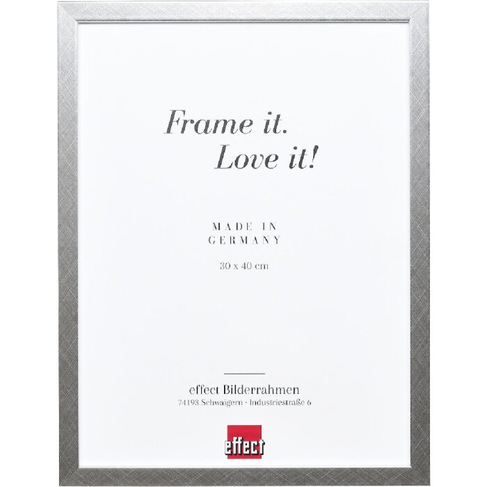 Effect Holzrahmen Profil 58 silber 50x60 cm Museumsglas