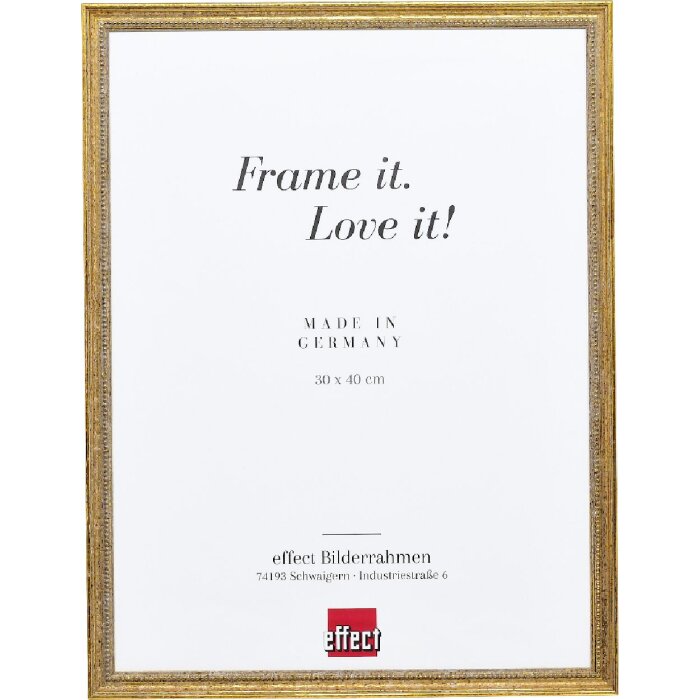Effect Bilderrahmen Holz Profil 66 Antikgold 29,7x42 cm mit Museumsglas