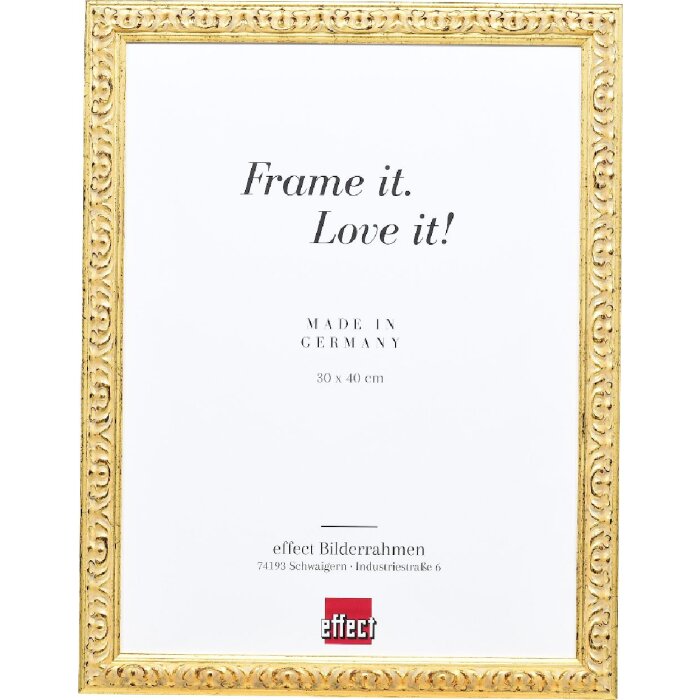 Effect Holz-Bilderrahmen Profil 86 Barock 61x91,5 cm Gold mit Museumsglas