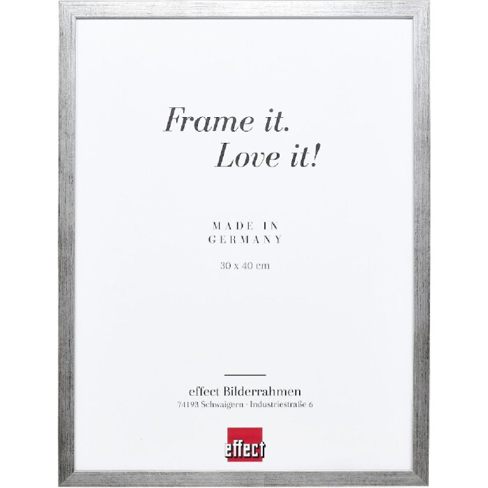 Effect Holzrahmen Profil Top S silber 24x30 cm Museumsglas