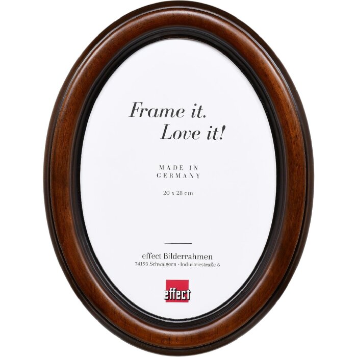 Овальная фоторамка Effect HB 28x35 см, ореховый цвет