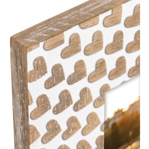 ZEP Деревянная фоторамка Lorena 13x18 см коричнево-белая с сердечками для вывешивания