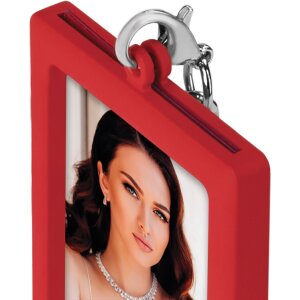 ZEP Foto-Schlüsselanhänger Metall rot für 2 Fotos 3,5x4,5 cm