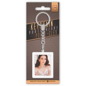 ZEP Foto-Schlüsselanhänger Metall weiß 2 Fotos 3,5x4,5 cm
