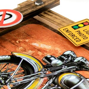 ZEP Metall Wanddekoration GRANTS 59x40x4 cm Motorrad