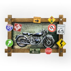 ZEP Wand-Dekoration GALLUP 59x40x4 cm Motorrad