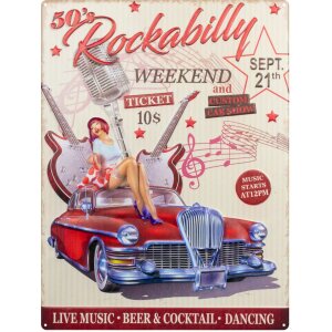 ZEP Blechschild ROCKABILLY 47x35x0,5 Zentimeter