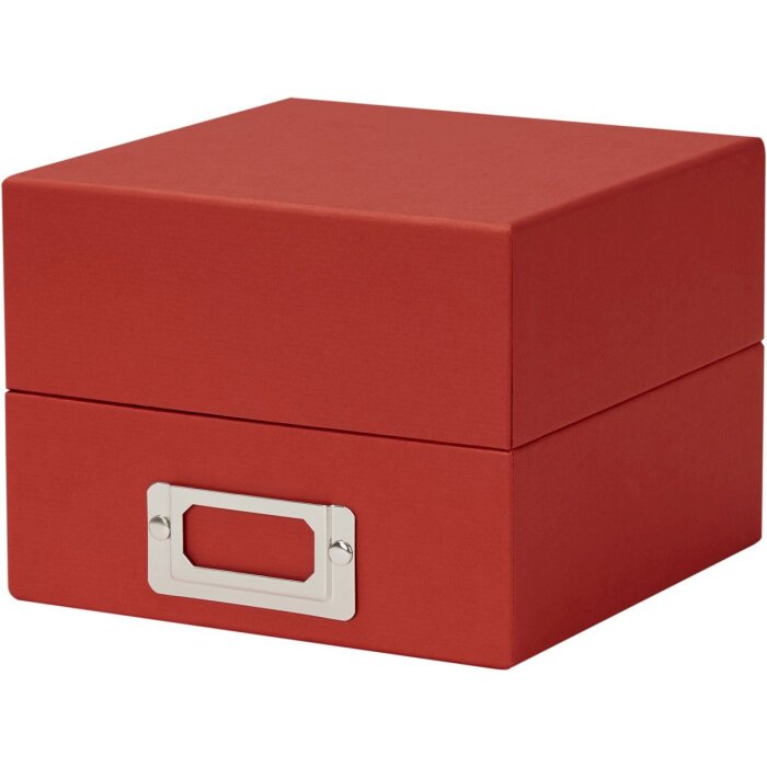 Коробка для фотографий HNFD Sawala 10x15 см томатная с бумажной обложкой и разделителями