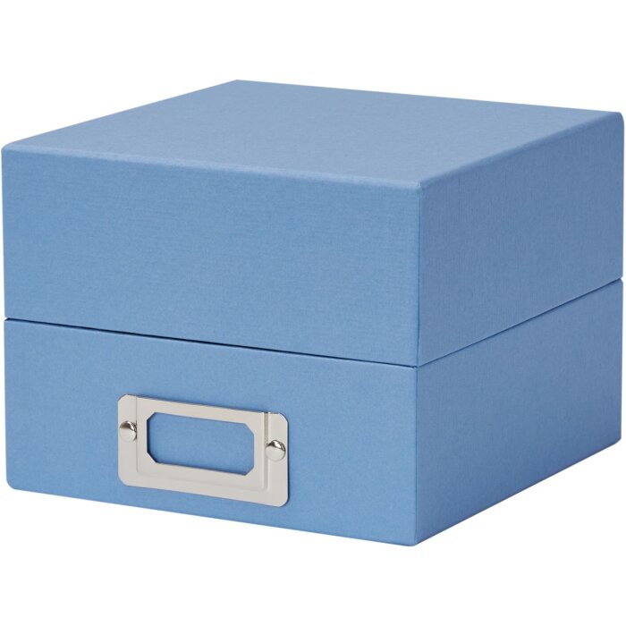 Бокс для фотографий HNFD Sawala 10x15 см темно-синий с разделителями и держателем этикеток