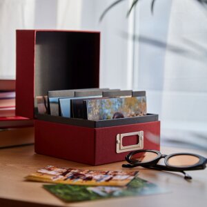 HNFD Fotobox Sawala 10x15 cm Leinen grau für bis zu 700 Fotos