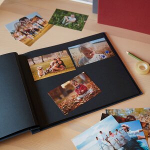 HNFD Linen screw-top album grey 38x31 см 40 черных страниц