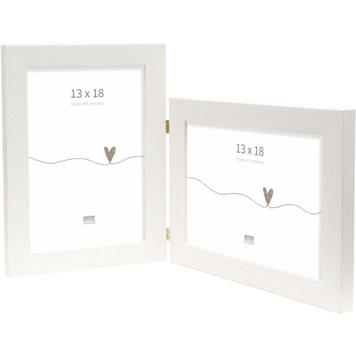 Deknudt S41VF1 Doppelrahmen Kunststoff weiß 2 Fotos 13x18 cm