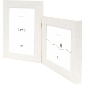 Двойная рамка Deknudt пластиковая рамка S41VF1 белая 2 фото 15x20 см