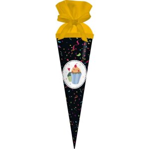 Goldbuch Schultüte Party Einschulung Lackkarton mit Filzverschluss 35 x 11,5 cm