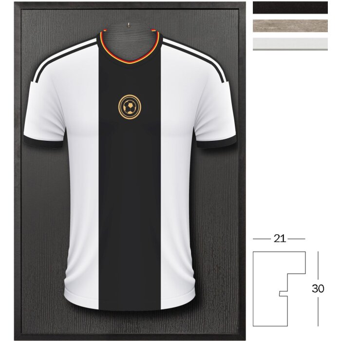 Walther Holzrahmen Stockholm 3D Trikotrahmen 60x90 cm Acrylglas Wandaufhängung