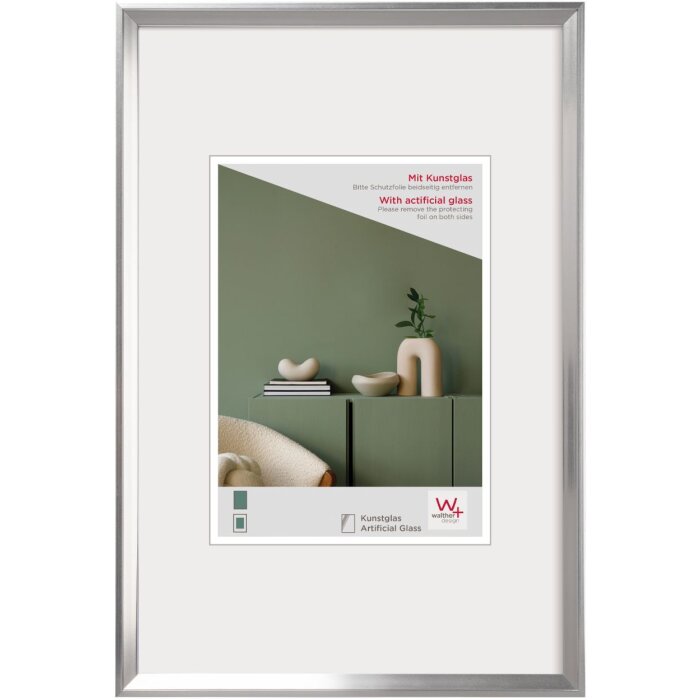 Пластиковая рамка Walther Desire silver 20x30 см акриловое стекло