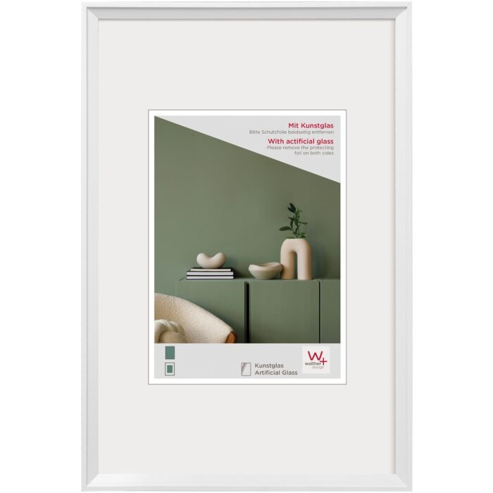 Walther Desire Kunststoffrahmen 40x60 cm weiß MDF Kunstglas