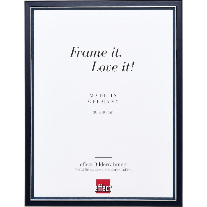 Effect Holz-Bilderrahmen Profil 26 blau 18x24 cm Antireflexglas