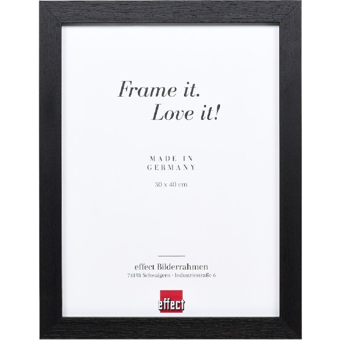 Effect Holz-Bilderrahmen Profil 52 schwarz 13x18 cm Museumsglas
