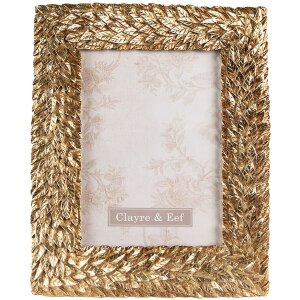 Clayre & Eef 2F0947 Fotorahmen 19x2x24 cm 13x18 cm Goldfarbig Rechteck