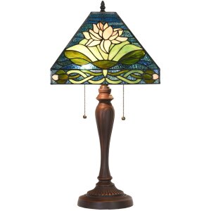 LumiLamp 5LL-5618 Tischlampe Tiffany Grün Blau...