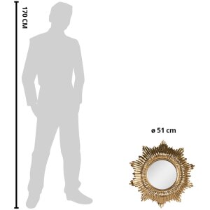 Clayre & Eef 62S277 Зеркало Ø 51x3 см Настенное зеркало золотого цвета