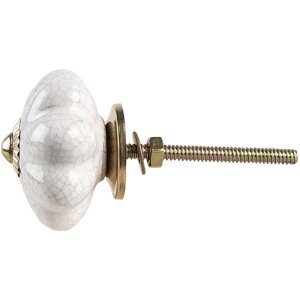 Clayre & Eef 65210 Türknopf Weiss Ø 4x4 cm