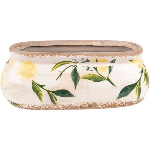 Clayre & Eef 6CE1531S Blumentopf Gelb Beige 18x7x7 cm...