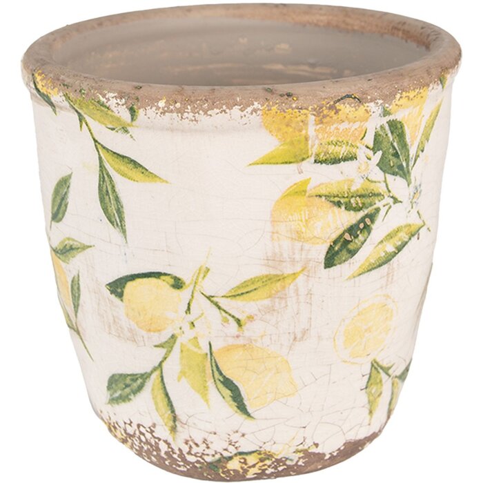 Clayre & Eef 6CE1532XS Dekoration Blumentopf Ø 11x10 cm Gelb