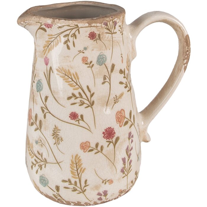 Clayre & Eef 6CE1552M Декоративный кувшин 16x11x18 см розово-бежевый