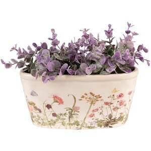 Clayre & Eef 6CE1557M Dekoration Blumentopf 23x10x11 cm Rosa Beige Oval