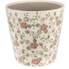 Clayre & Eef 6CE1566L Dekoration Blumentopf Rosa Beige Ø 19x18 cm