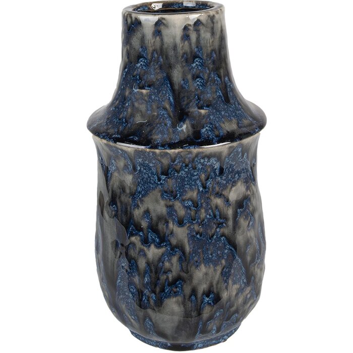 Clayre & Eef 6CE1571M Dekoration Vase Blau Ø 13x25 cm