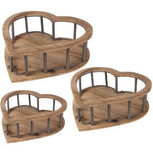 Clayre & Eef 6H2230 Korb Holz 3er Set 33x33x10...