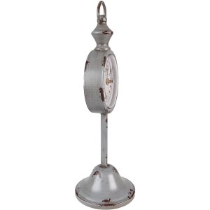 Clayre & Eef 6KL0799 Tischuhr 12x12x38 cm Grau 1xAA...