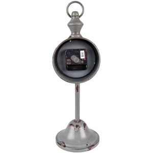 Clayre & Eef 6KL0799 Настольные часы 12x12x38 см - 1xAA серый