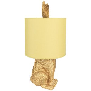 Clayre & Eef 6LMC0013GOY Tischlampe Kaninchen Gold Ø20x43cm E27 bis 60W