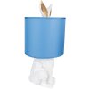 Clayre & Eef 6LMC0013WBL Tischlampe Kaninchen Ø 20x43 cm Weiß Blau