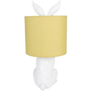 Clayre & Eef 6LMC0013WY Tischlampe Ø 20x43 cm E27 Weiß Gelb Landhausstil