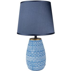 Clayre & Eef 6LMC0072 Tischlampe Keramik Blau...