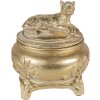 Clayre & Eef 6PR3729 Шкатулка для украшений "Пантера" Ø 13x14 см золотого цвета