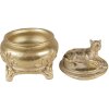 Clayre & Eef 6PR3729 Шкатулка для украшений "Пантера" Ø 13x14 см золотого цвета