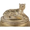 Clayre & Eef 6PR3729 Шкатулка для украшений "Пантера" Ø 13x14 см золотого цвета