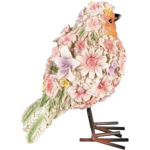 Clayre & Eef 6PR4882 Dekoration Vogel 7x10x12 cm Rosa