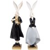 Clayre & Eef 6PR4889 Dekoration Kaninchen 14x12x47 cm Schwarz Grau 2 Stück