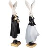 Clayre & Eef 6PR4889 Dekoration Kaninchen 14x12x47 cm Schwarz Grau 2 Stück