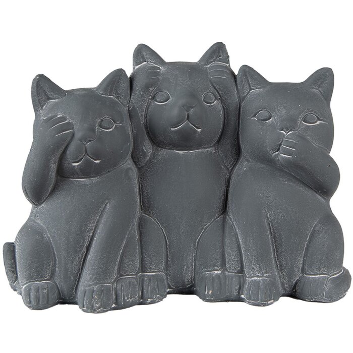 Clayre & Eef 6TE0475 Dekoration Katzen 22x10x16 cm Grau