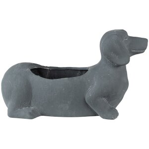 Clayre & Eef 6TE0479 Blumentopf Hund 30x12x16 cm Grau