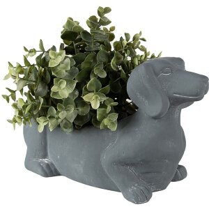Clayre & Eef 6TE0479 Blumentopf Hund 30x12x16 cm Grau